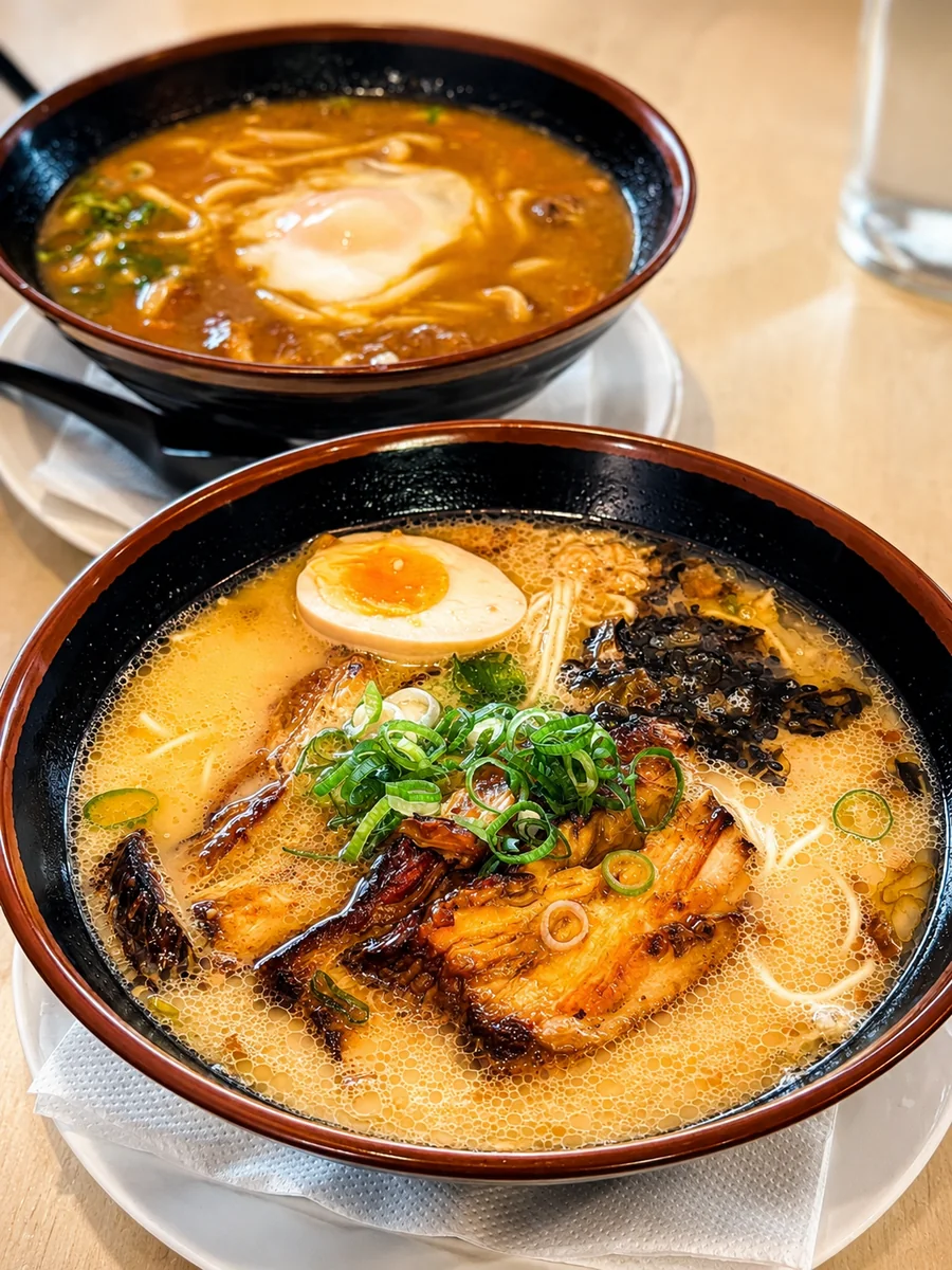 Two bowls of ramen at Cameron Japanese Family Restaurant